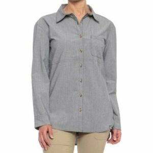 New THE NORTH FACE Stevie Women's Heather Gray Back Pleat Woven Shirt | Sz . XS